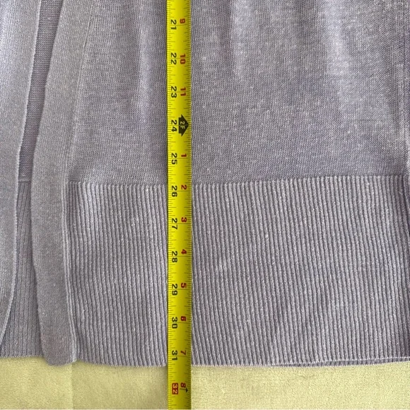 Ann Taylor Linen Blend Open Cardigan Lavender Long Sleeve Size Medium Casual - Picture 7 of 7